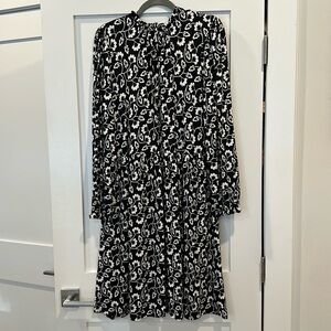 NWT Boden Clara Jersey Dress Black & White Floral